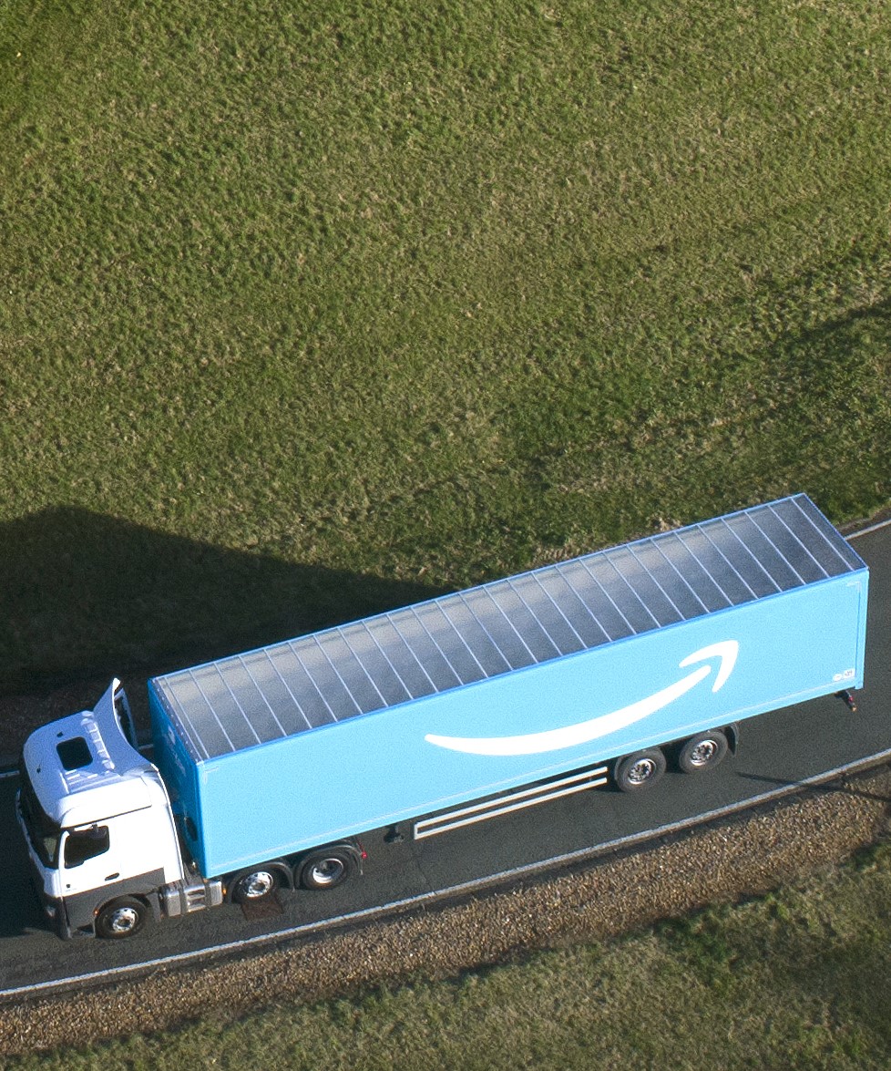 Amazon Freight truck on road