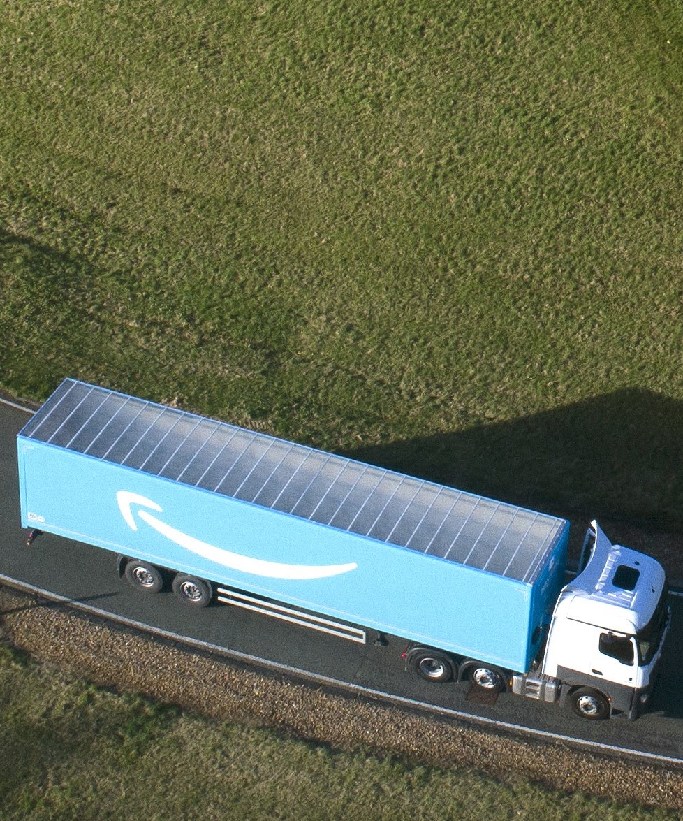 Amazon Freight truck on road